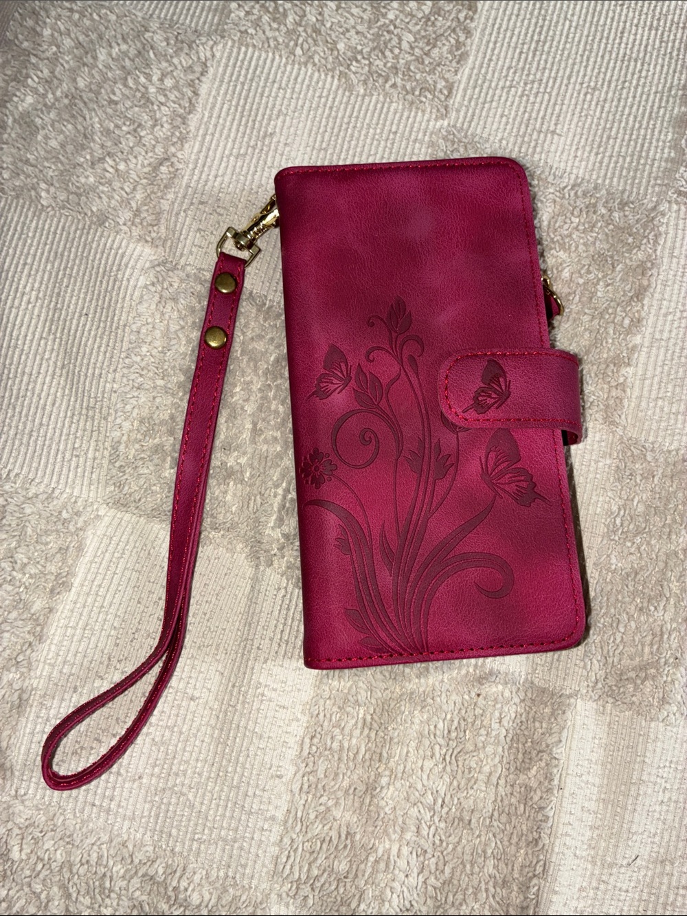 Stylish Floral Wristlet Phone Case - Pink iPhone 16e